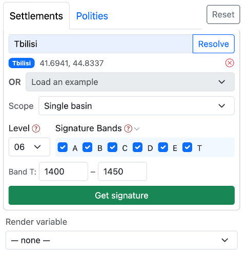 Level, Scope, and Band T year-range controls set for 1400–1450 CE